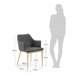 Eleganter Esszimmerstuhl Luvena In Dunkelgrau -Dariana shop eleganter esszimmerstuhl in dunkelgrau und massivholz luvena 05