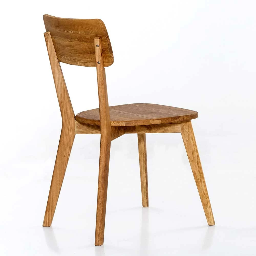 Eleganter Holzstuhl Aus Eiche Massivholz Geölt - Manna - Image 4