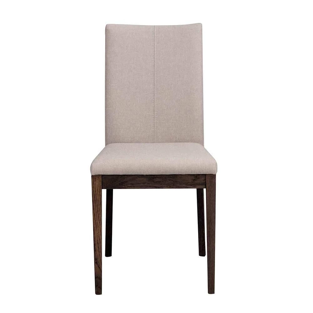 Eleganter Polsterstuhl Mit Webstoff Beige Enjadara & Eiche Rauchfarben (2er Set) - Image 2