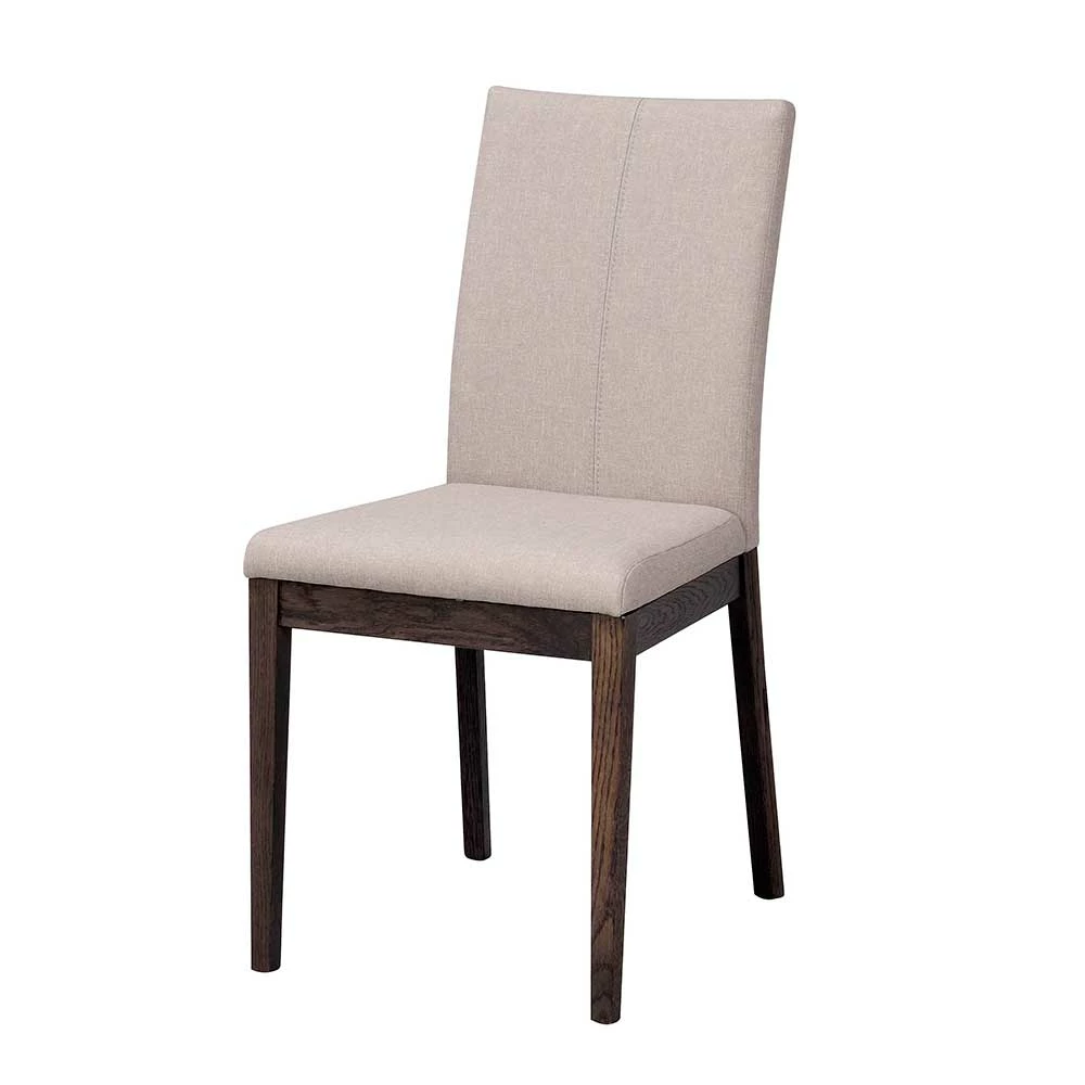 Eleganter Polsterstuhl Mit Webstoff Beige Enjadara & Eiche Rauchfarben (2er Set)