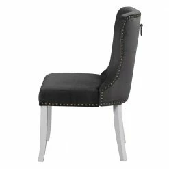 Eleganter Samt Polsterstuhl In Grau - Ennyano (2er Set) 5 Eleganter Samt Polsterstuhl In Grau - Ennyano (2er Set) -Dariana shop eleganter samt polsterstuhl in grau mit holzbeinen weiss ennyano 03