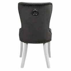 Eleganter Samt Polsterstuhl In Grau - Ennyano (2er Set) 7 Eleganter Samt Polsterstuhl In Grau - Ennyano (2er Set) -Dariana shop eleganter samt polsterstuhl in grau mit holzbeinen weiss ennyano 05