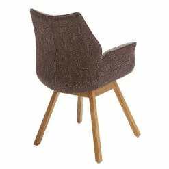 Eleganter Tischsessel In Hellbraun - Clouna (2er Set) -Dariana shop eleganter tischsessel in hellbraun velours mit eichenholz clouna 03