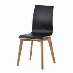 Essstuhl In Schwarz & Natur - Vulias (2er Set)