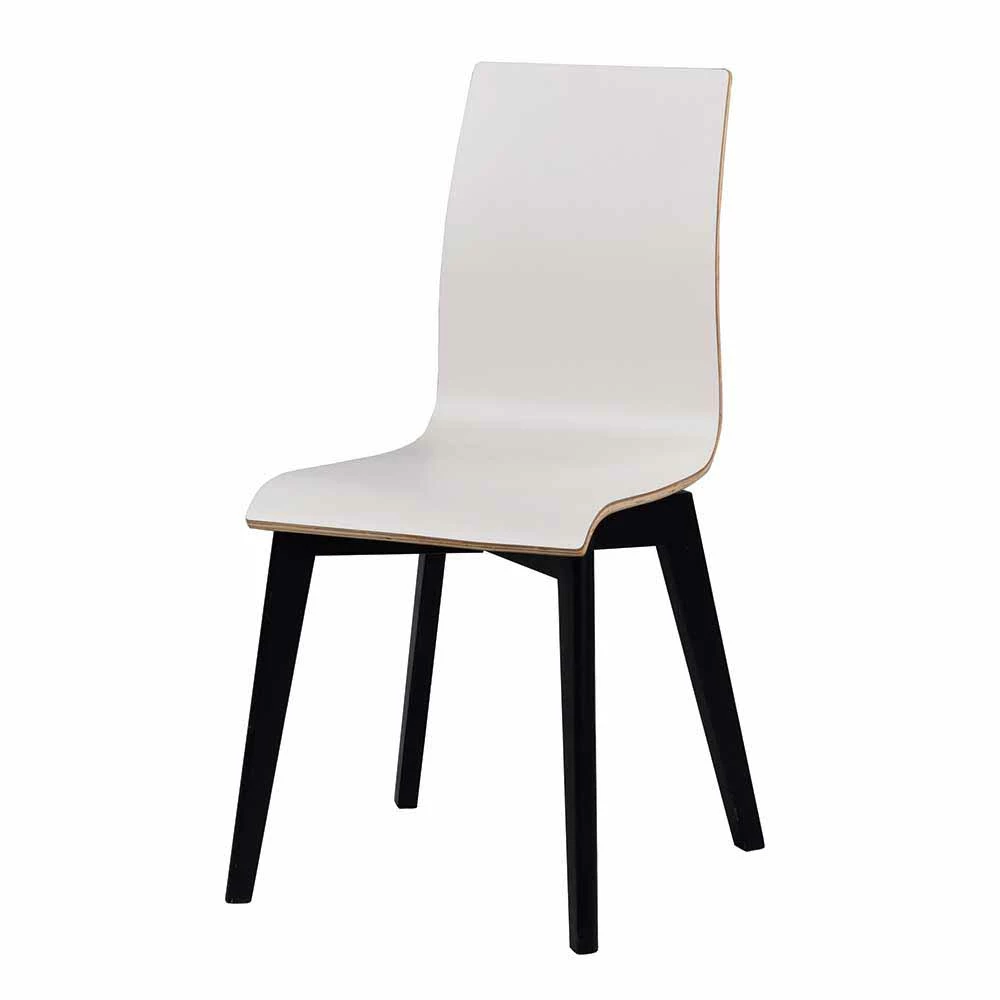 Essstuhl In Weiß & Schwarz - Cacervo (2er Set)