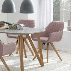 Essstuhl Mit Armlehnen In Rosa - Mazarena (2er Set) 4 Essstuhl Mit Armlehnen In Rosa - Mazarena (2er Set) -Dariana shop essstuhl mit armlehnen in rosa webstoff eiche massivholz mazarena 02