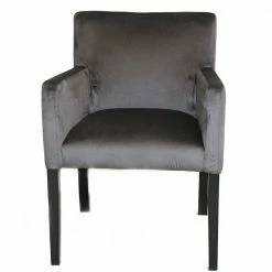 Esstisch Armlehnenstuhl In Anthrazit & Schwarz - Julisch -Dariana shop esstisch armlehnenstuhl in anthrazit schwarz aus samt pappelholz julisch 02