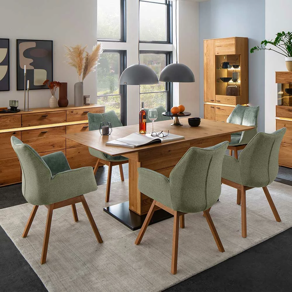 Esstisch Armlehnenstuhl In Graugrün - Sobotta (2er Set) - Image 5