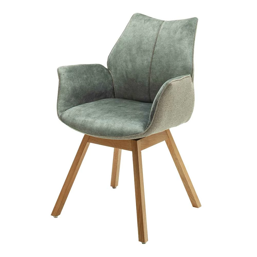 Esstisch Armlehnenstuhl In Graugrün - Sobotta (2er Set)