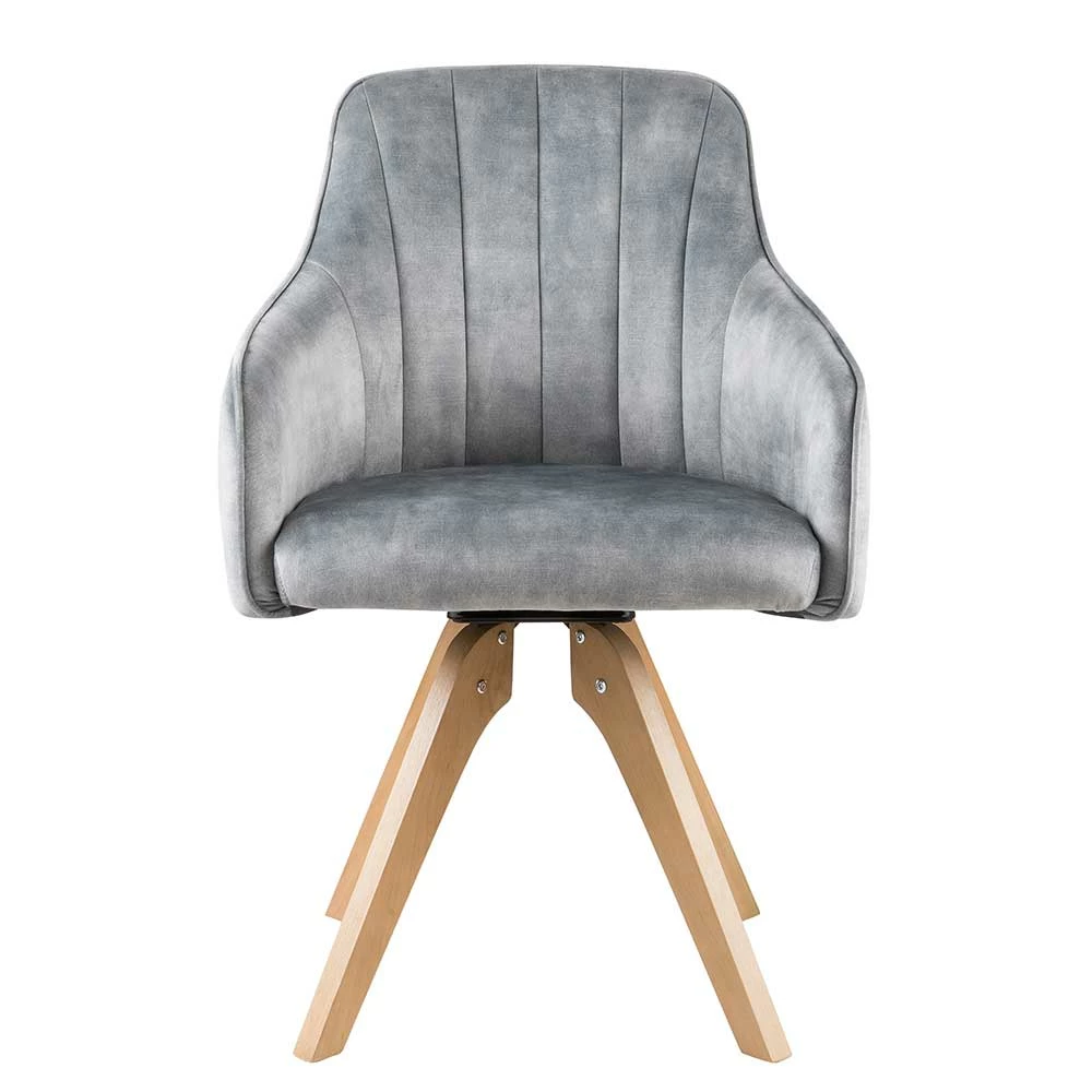 Esstisch Drehstuhl In Grau & Eichefarben - Puebla (2er Set) - Image 2