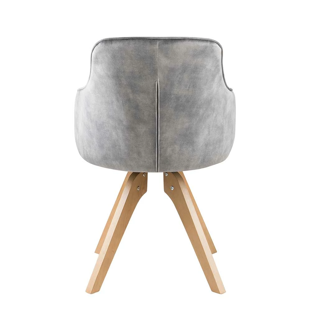 Esstisch Drehstuhl In Grau & Eichefarben - Puebla (2er Set) - Image 3