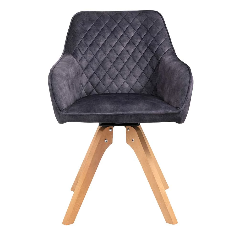 Esstisch Sessel in Schwarz Vintage Samt - Coolia Esstisch Sessel In Schwarz Vintage Samt - Coolia -Dariana shop esstisch sessel in schwarz vintage samt mit rautensteppung buchengestell coolia 01