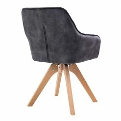 Esstisch Sessel In Schwarz Vintage Samt - Coolia 5 Esstisch Sessel In Schwarz Vintage Samt - Coolia -Dariana shop esstisch sessel in schwarz vintage samt mit rautensteppung buchengestell coolia 04