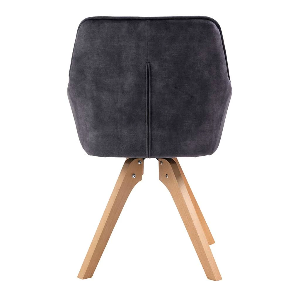 Esstisch Sessel in Schwarz Vintage Samt - Coolia Esstisch Sessel In Schwarz Vintage Samt - Coolia -Dariana shop esstisch sessel in schwarz vintage samt mit rautensteppung buchengestell coolia 05