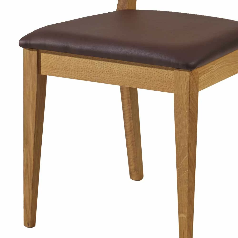Esstischstuhl Likes Aus Holz Mit Kunstleder Braun - Image 4
