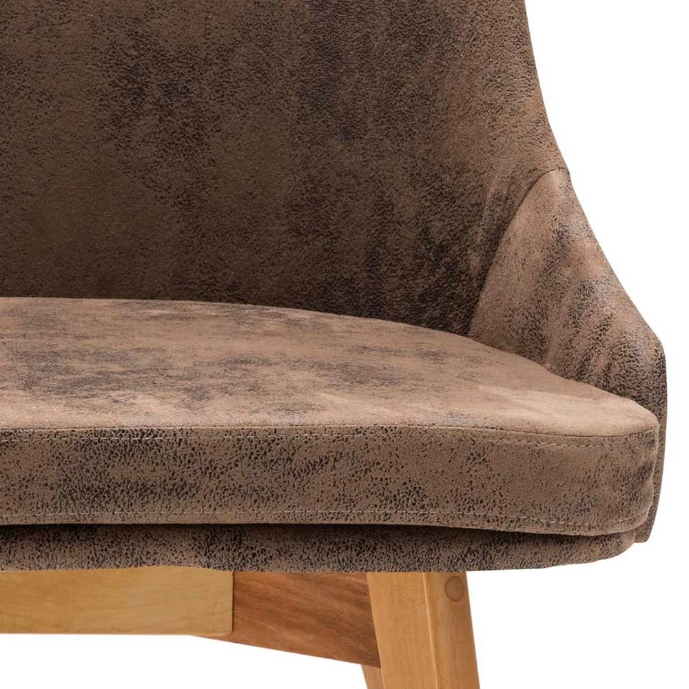 Esstischstuhl in Braun & Kernbuche - Rokena Esstischstuhl In Braun & Kernbuche - Rokena -Dariana shop esstischstuhl in braun kernbuche mit microfaser bezug rokena 03