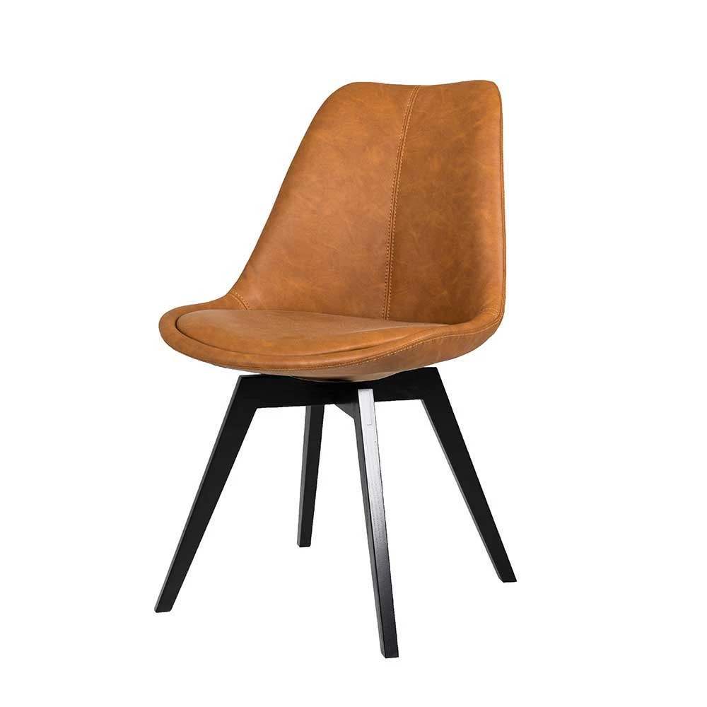 Esstischstuhl in Cognac Braun Kunstleder Sucaeva mit Eiche Gestell Schwarz (2er Set) Esstischstuhl In Cognac Braun Kunstleder Sucaeva Mit Eiche Gestell Schwarz (2er Set) -Dariana shop esstischstuhl in cognac braun kunstleder mit eiche gestell schwarz sucaeva 01