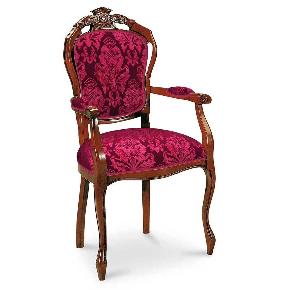 Esstischstuhl mit Armlehnen im Barockstil - Vennezo Esstischstuhl Mit Armlehnen Im Barockstil - Vennezo -Dariana shop esstischstuhl mit armlehnen im barockstil in dunkelrot nussbaum vennezo 01
