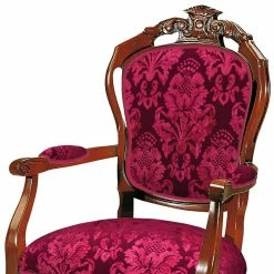 Esstischstuhl Mit Armlehnen Im Barockstil - Vennezo 4 Esstischstuhl Mit Armlehnen Im Barockstil - Vennezo -Dariana shop esstischstuhl mit armlehnen im barockstil in dunkelrot nussbaum vennezo 02