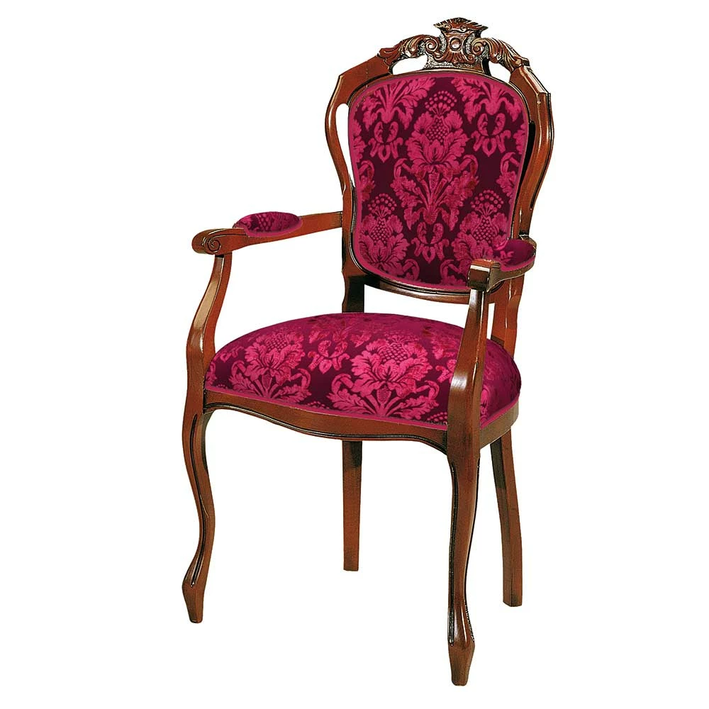 Esstischstuhl mit Armlehnen im Barockstil - Vennezo Esstischstuhl Mit Armlehnen Im Barockstil - Vennezo -Dariana shop esstischstuhl mit armlehnen im barockstil in dunkelrot nussbaum vennezo f