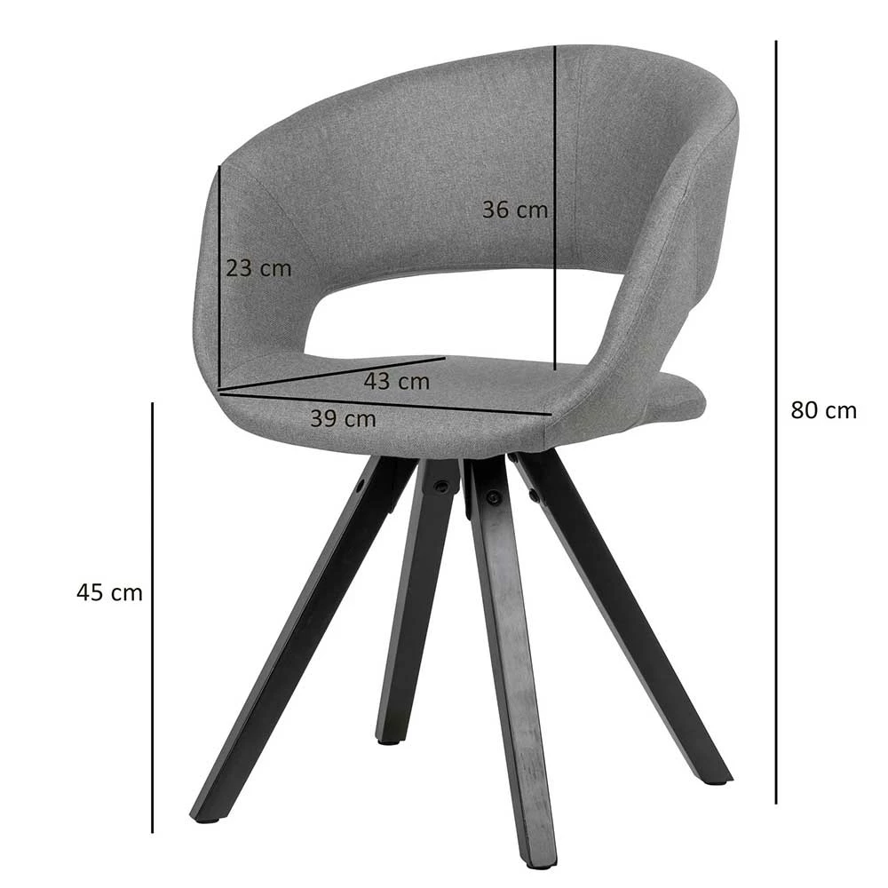 Esszimmer Designstuhl in Hellgrau Stoff - Liseola Esszimmer Designstuhl In Hellgrau Stoff - Liseola -Dariana shop esszimmer designstuhl in hellgrau stoff und schwarz holz liseola 05