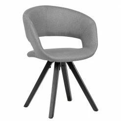 Esszimmer Designstuhl In Hellgrau Stoff - Liseola