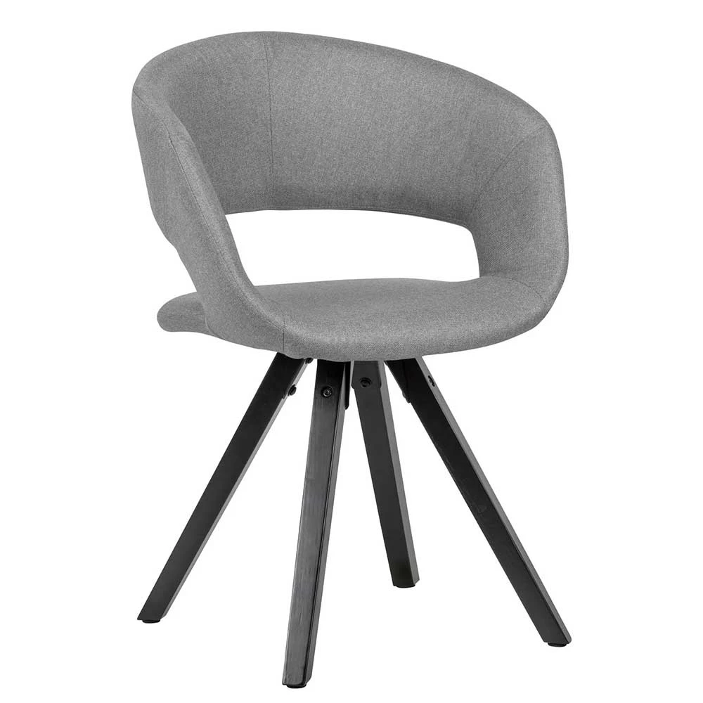 Esszimmer Designstuhl in Hellgrau Stoff - Liseola Esszimmer Designstuhl In Hellgrau Stoff - Liseola -Dariana shop esszimmer designstuhl in hellgrau stoff und schwarz holz liseola f