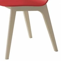 Esszimmer & Küche Designstuhl In Rot - Worker -Dariana shop esszimmer kueche designstuhl in rot mit buchengestell gebleicht worker 03