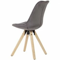 Esszimmer Samtstühle In Dunklem Grau - Armina (2er Set) -Dariana shop esszimmer samtstuehle in dunklem grau natur gummibaumholz armina 05