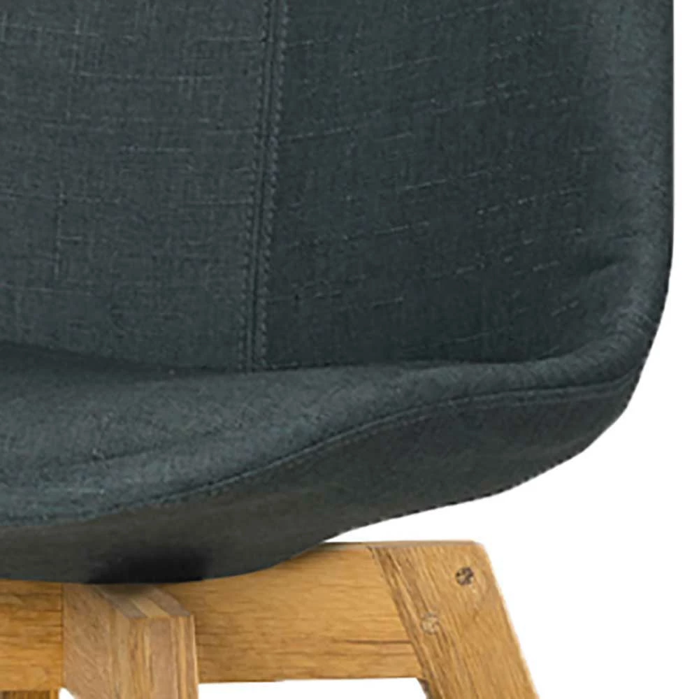 Esszimmer Stühle In Grau Stoff Rentascia & Eiche Massivholz (2er Set) - Image 5