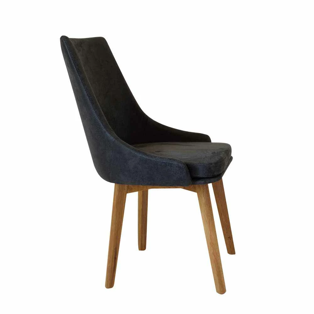 Esszimmer Stuhl in Schwarz Microfaser Nicuda mit Beinen aus Wildeiche Esszimmer Stuhl In Schwarz Microfaser Nicuda Mit Beinen Aus Wildeiche -Dariana shop esszimmer stuhl in schwarz microfaser mit beinen aus wildeiche nicuda 01