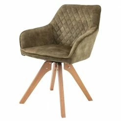 Esszimmer Tischsessel In Oliv Grün Samtbezug - Foresta