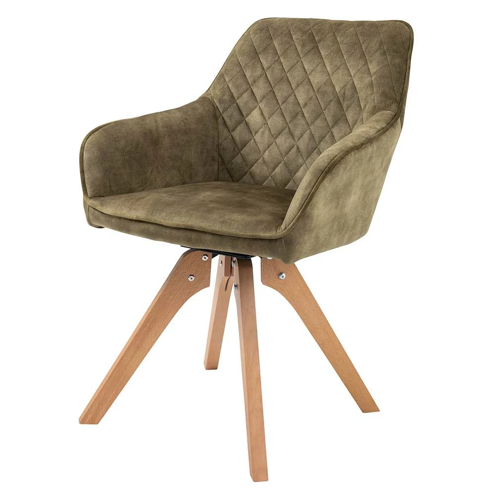 Esszimmer Tischsessel In Oliv Grün Samtbezug - Foresta