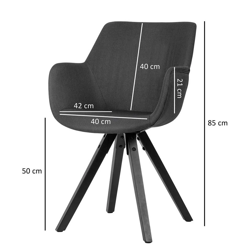 Esszimmer Tischsessel In Schwarz - Heraklion (2er Set) - Image 5