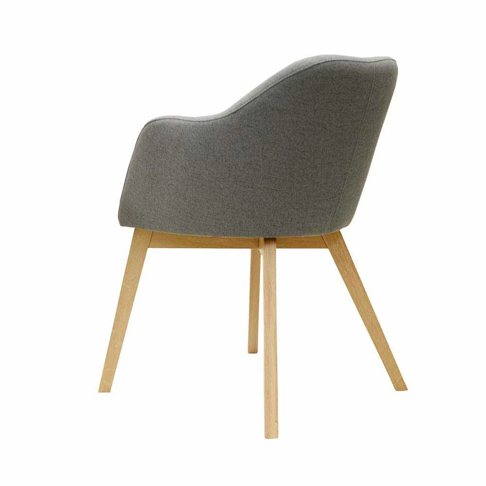 Esszimmersessel Mit Stoff In Grau Grosma & Holzgestell Eiche - Image 4