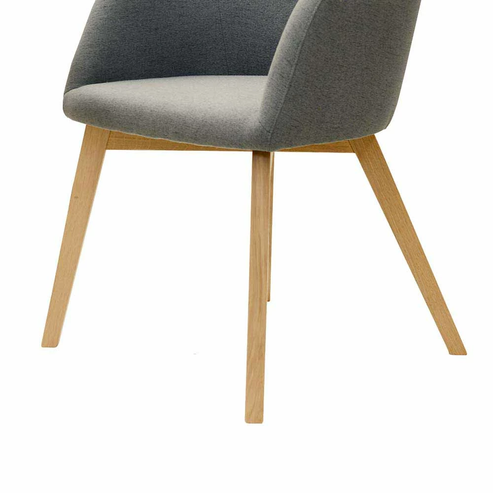 Esszimmersessel Mit Stoff In Grau Grosma & Holzgestell Eiche - Image 6