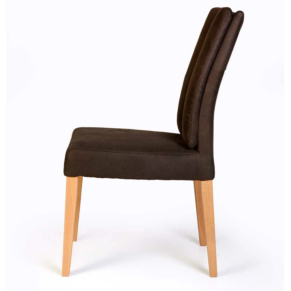 Esszimmerstuhl Gepolstert In Dunkelbraun - Cadama - Image 3