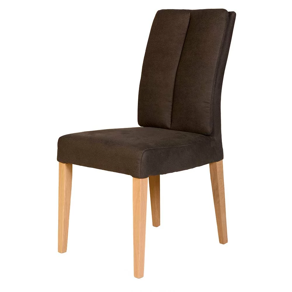 Esszimmerstuhl Gepolstert In Dunkelbraun - Cadama
