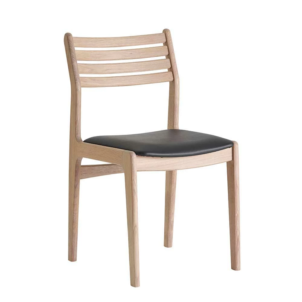 Esszimmerstuhl in Eiche Bianco - Ciadova (2er Set) Esszimmerstuhl In Eiche Bianco - Ciadova (2er Set) -Dariana shop esszimmerstuhl in eiche bianco mit leder sitz schwarz ciadova 01