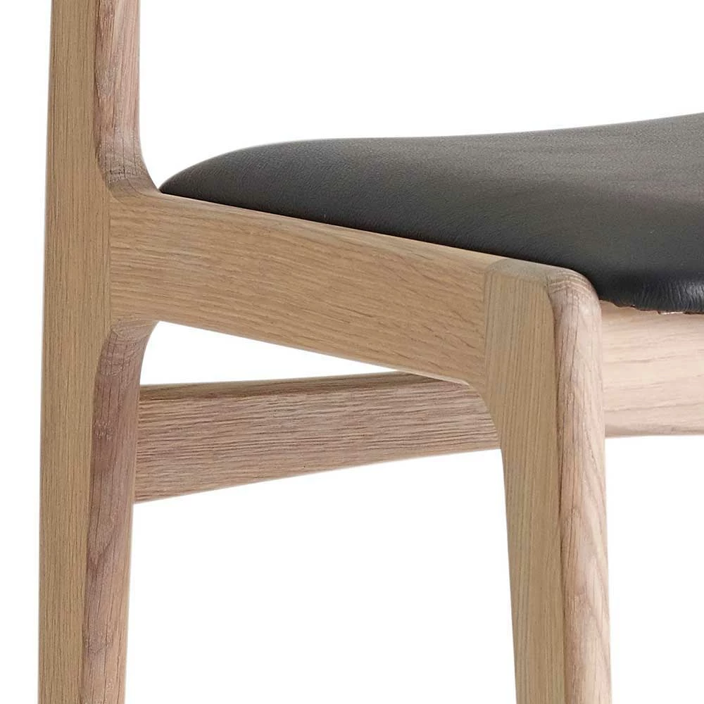 Esszimmerstuhl in Eiche Bianco - Ciadova (2er Set) Esszimmerstuhl In Eiche Bianco - Ciadova (2er Set) -Dariana shop esszimmerstuhl in eiche bianco mit leder sitz schwarz ciadova 04