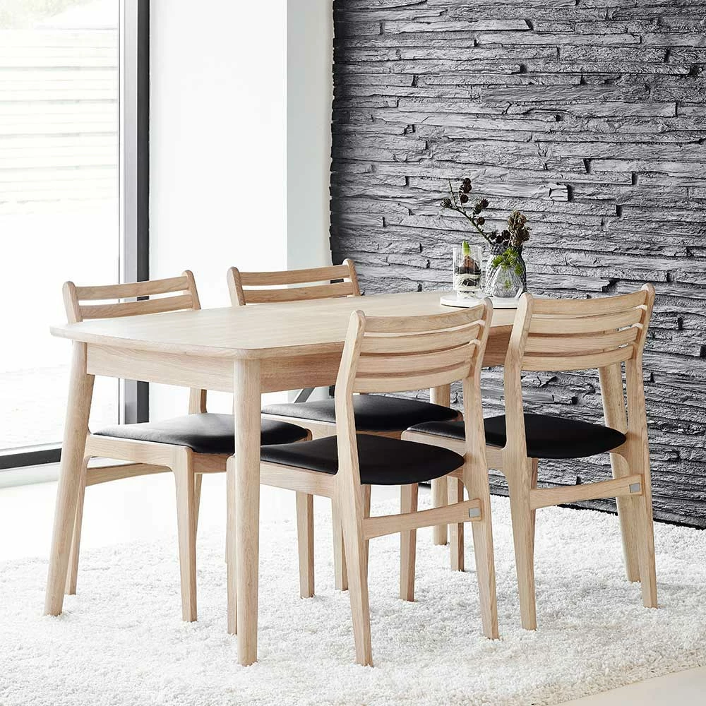 Esszimmerstuhl in Eiche Bianco - Ciadova (2er Set) Esszimmerstuhl In Eiche Bianco - Ciadova (2er Set) -Dariana shop esszimmerstuhl in eiche bianco mit leder sitz schwarz ciadova 05