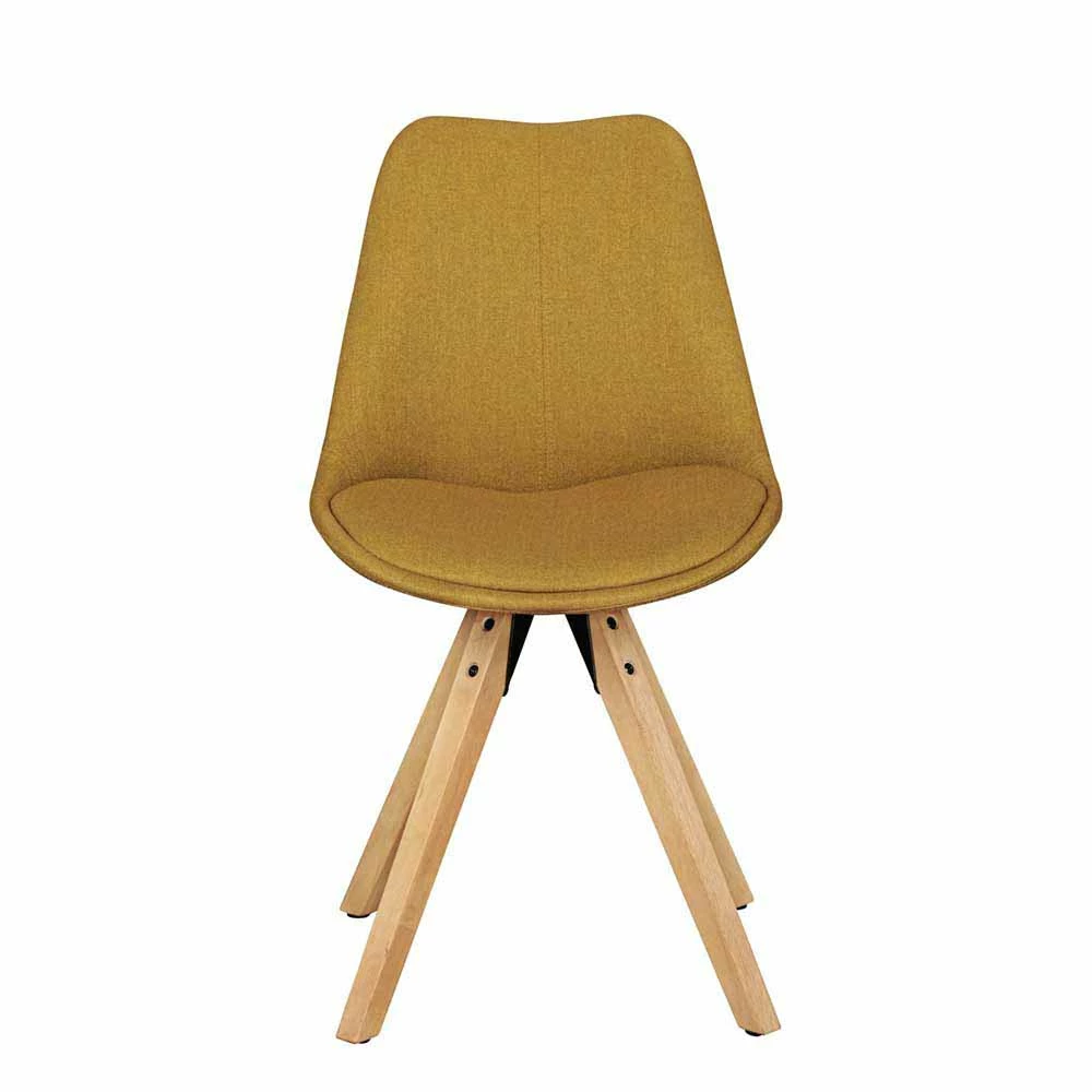 Gelber Schalenstuhl Canopuss Mit Stoffbezug (2er Set) - Image 4