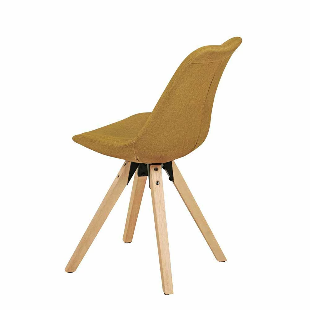 Gelber Schalenstuhl Canopuss Mit Stoffbezug (2er Set) - Image 6