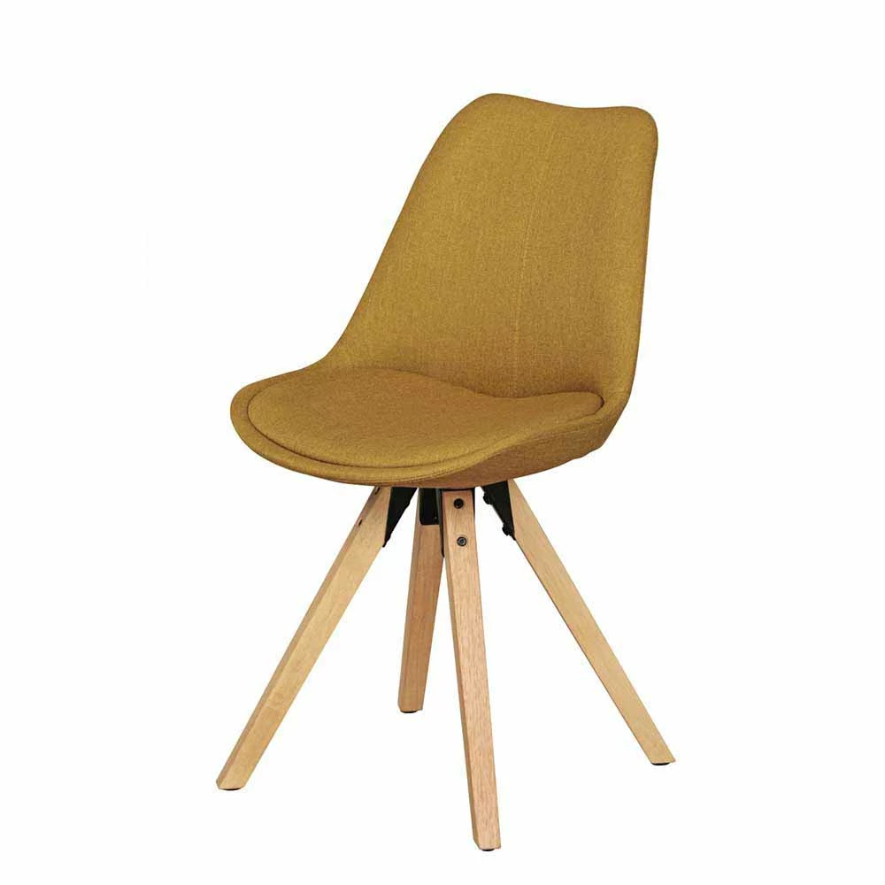 Gelber Schalenstuhl Canopuss Mit Stoffbezug (2er Set)