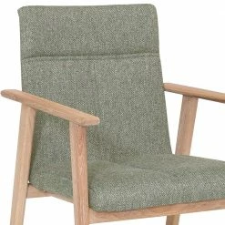 Gemütlicher Esstischstuhl Mit Armlehnen - Pusadon -Dariana shop gemuetlicher esstischstuhl mit armlehnen in eiche bianco stoff gruen pusadon 02