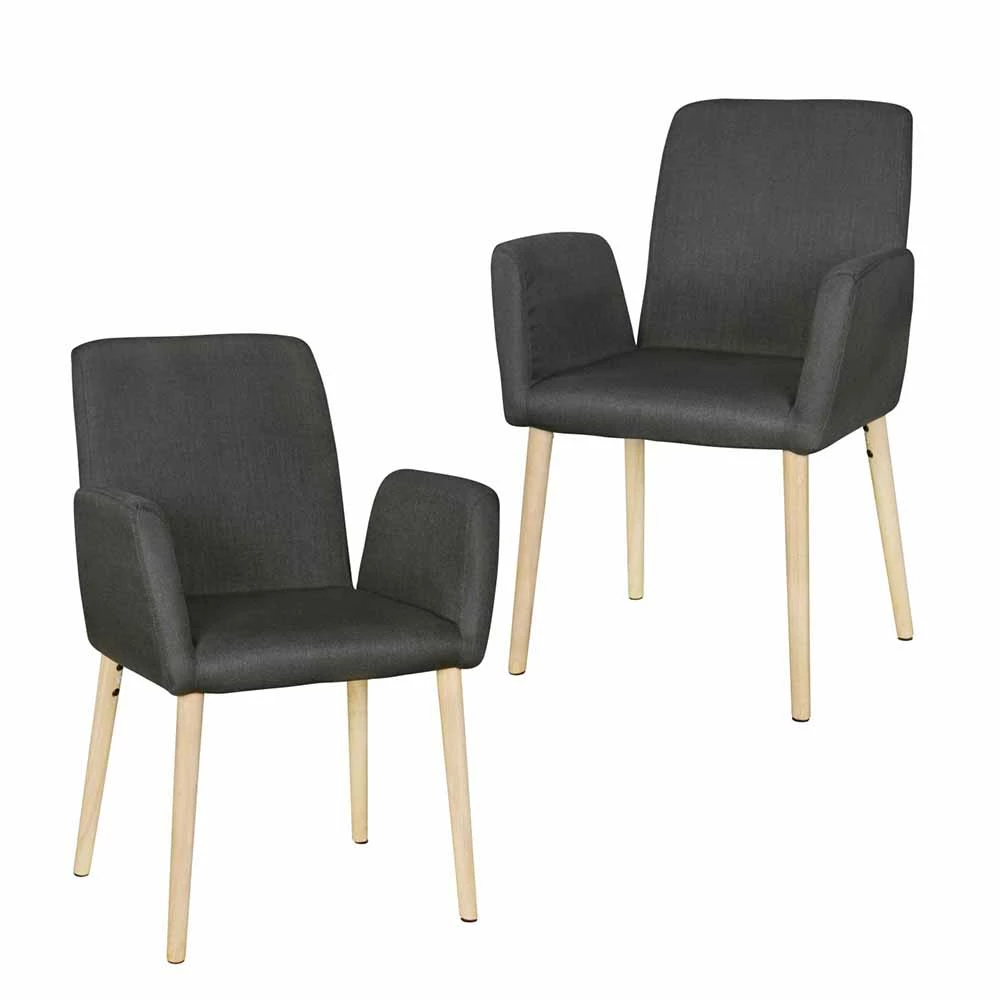 Gepolsterte Retro Stühle Mestecan In Anthrazit (2er Set) - Image 2