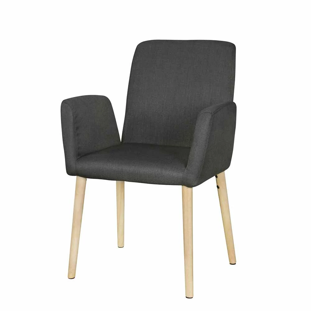 Gepolsterte Retro Stühle Mestecan In Anthrazit (2er Set)