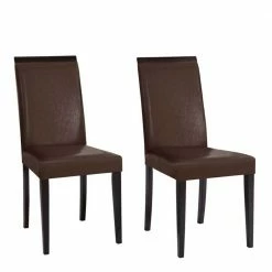 Gepolsterte Stühle In Dunkel - Mans (2er Set) -Dariana shop gepolsterte stuehle in dunkel braun wenge mans 04