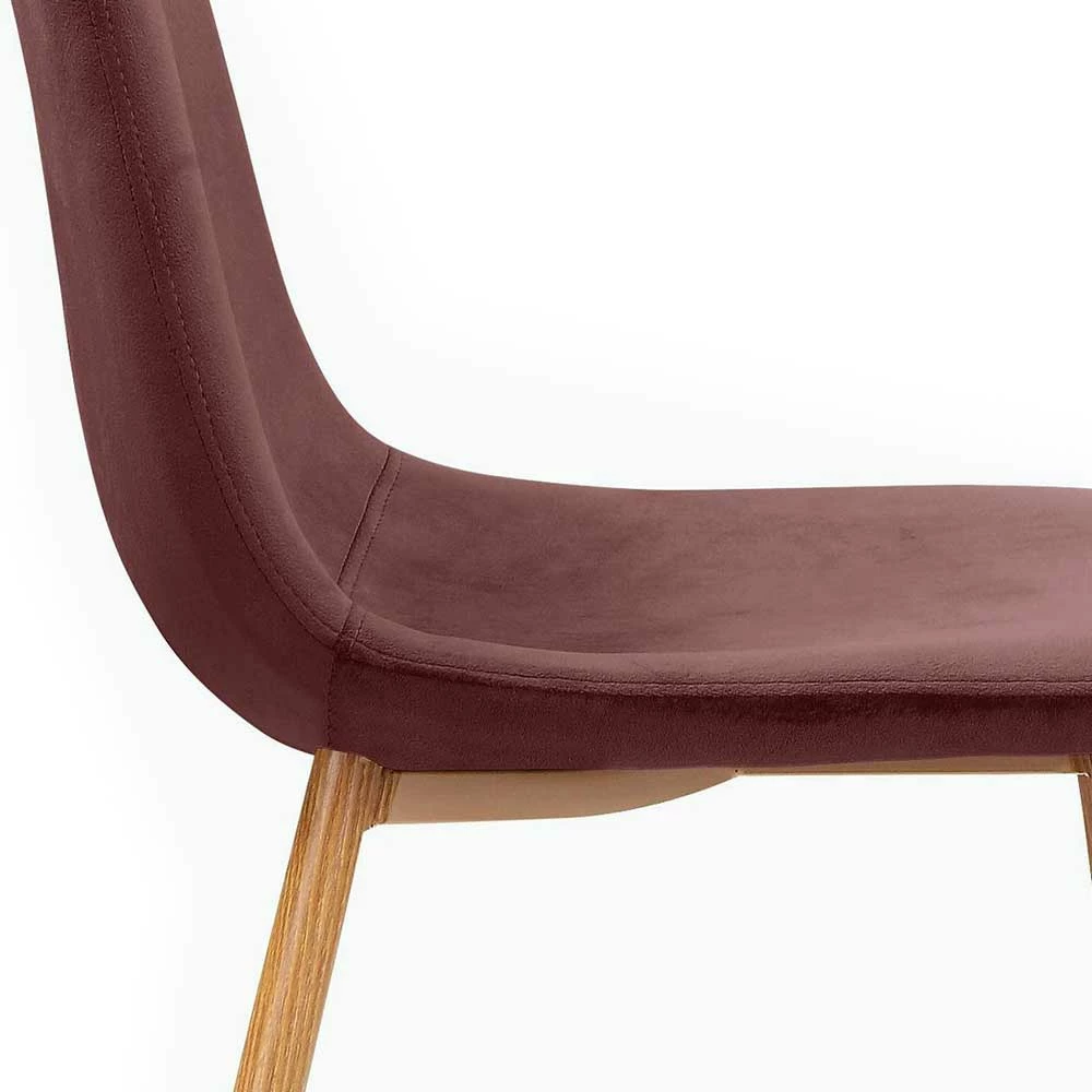 Gepolsterter Schalenstuhl In Rosa Samt - Xantra (2er Set) - Image 6