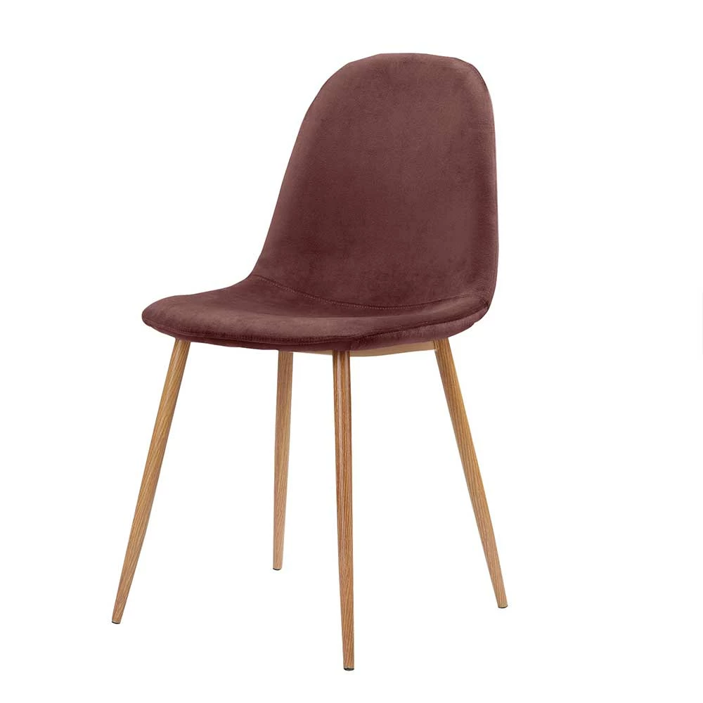 Gepolsterter Schalenstuhl In Rosa Samt - Xantra (2er Set)